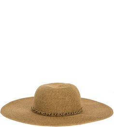 Шляпа Плетеная бежевая шляпа с широкими полями Fabretti