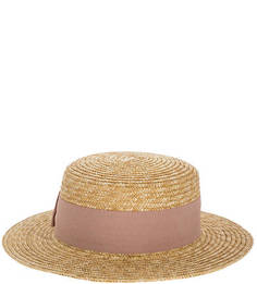 Шляпа Плетеная бежевая шляпа из соломы Fabretti