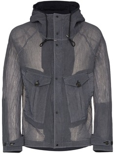 Ten C прозрачная куртка с капюшоном и накладными карманами
