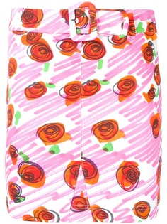 Moschino юбка мини с цветочным принтом Brushstroke