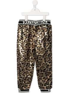 Dolce & Gabbana Kids брюки с леопардовым принтом