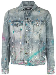 Amiri джинсовая куртка с эффектом краски