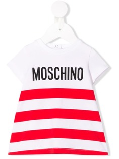 Moschino Kids топ в полоску с логотипом