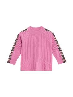 Burberry Kids свитер с отделкой в клетку