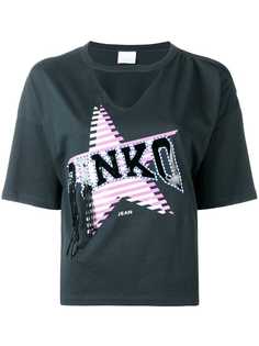 Pinko футболка с вырезом и логотипом