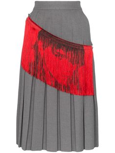 Calvin Klein 205W39nyc плиссированная юбка миди с бахромой