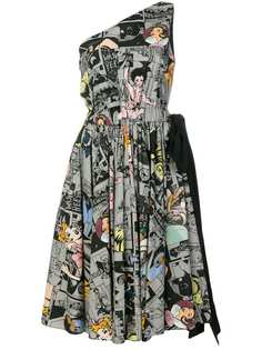 Prada асимметричное платье с принтом в стиле комиксов