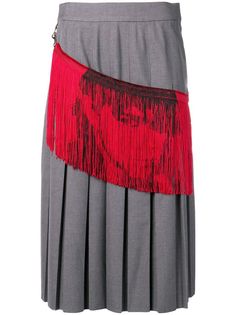 Calvin Klein 205W39nyc плиссированная юбка миди с бахромой