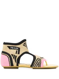 Prada босоножки с носочной вставкой