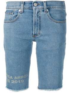 Artica Arbox frayed knee-high denim shorts