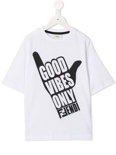 Fendi Kids футболка с принтом Good Vibes Only