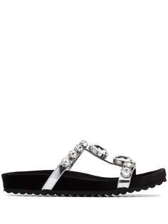 Miu Miu crystal strap flat sandals