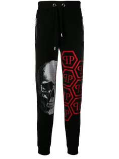 Philipp Plein Skull rhinestone track pants