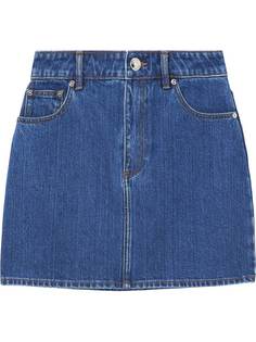 Burberry джинсовая юбка мини с принтом