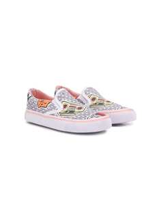 Kenzo Kids Ivory & Pink Canvas Feray Trainers