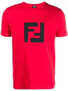 Fendi футболка с нашивкой-логотипом