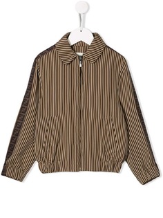 Fendi Kids куртка-бомбер в полоску