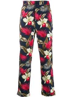 Engineered Garments брюки с цветочным принтом