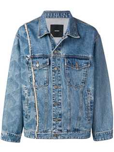 NONO9ON frayed stripe denim jacket
