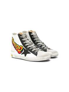 Golden Goose Kids высокие кеды с логотипом