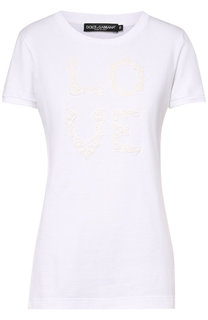 Приталенная футболка с кружевным принтом Dolce & Gabbana