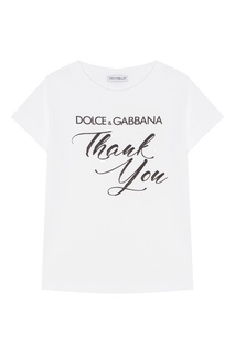 Белая футболка с надписью Dolce&Gabbana Children