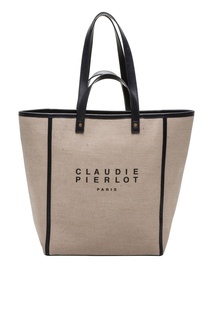 Бежевая сумка с логотипом Claudie Pierlot