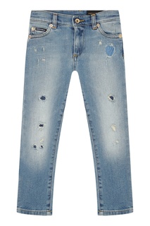 Потертые голубые джинсы Dolce&Gabbana Children
