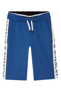 Синие шорты с лампасами Givenchy Kids