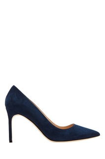 Темно-синие туфли из замши BB 90 Manolo Blahnik