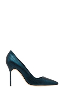 Синие фактурные туфли BB 105 Manolo Blahnik