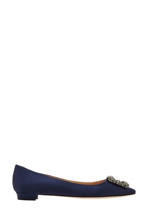 Темно-синие балетки Hangisi Manolo Blahnik