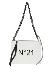 Белая сумка с черным логотипом No21