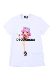 Белая футболка с рисунком Dsquared 2 Children