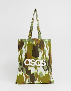 Сумка-тоут из органического хлопка с камуфляжным принтом ASOS DESIGN - Мульти