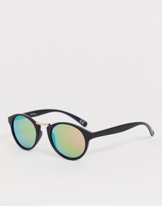 Черные солнцезащитные очки с зелеными зеркальными стеклами Jeepers Peepers - Мульти