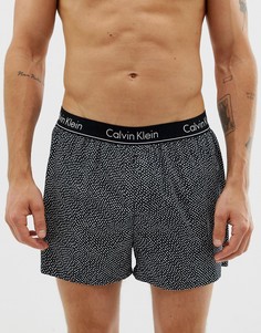 Черные тканые боксеры с цветочным принтом Calvin Klein - Черный