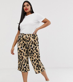 Укороченные брюки с леопардовым принтом AX Paris - Мульти