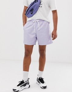 Тканые сиреневые шорты с логотипом Nike - Фиолетовый