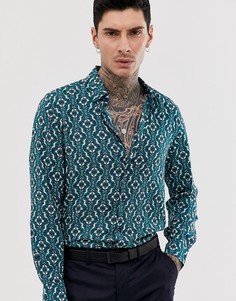 Мягкая приталенная рубашка из вискозы с длинными рукавами Devils Advocate - Зеленый