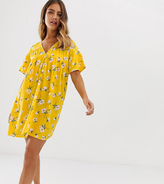 Свободное платье с цветочным принтом Wednesdays Girl - Желтый
