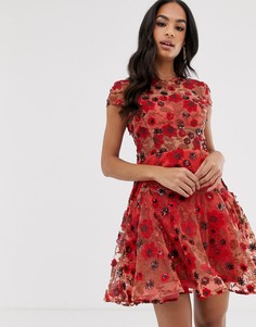 Платье миди с отделкой Bronx & Banco - Della Rouge - Красный