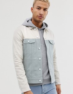 Джинсовая куртка колор блок в стиле вестерн ASOS DESIGN - Белый
