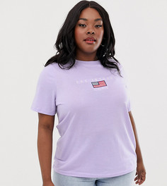 Свободная футболка с вышивкой Los Angeles Daisy Street plus - Фиолетовый
