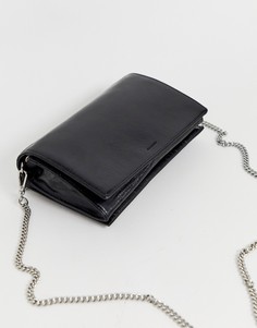Кожаная сумка через плечо с ремешком-цепочкой AllSaints - Черный