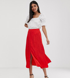Жаккардовая юбка миди с пуговицами спереди Y.A.S Tall - Красный