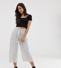 Белые эксклюзивные кюлоты в горошек Boohoo Petite - Белый