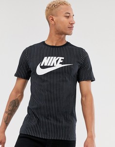 Черная футболка в тонкую полоску Nike BQ1191-010 - Черный
