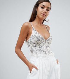 Боди на бретельках со змеиным принтом Missguided - Мульти