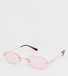 Розовые овальные солнцезащитные очки PrettyLittleThing - Розовый